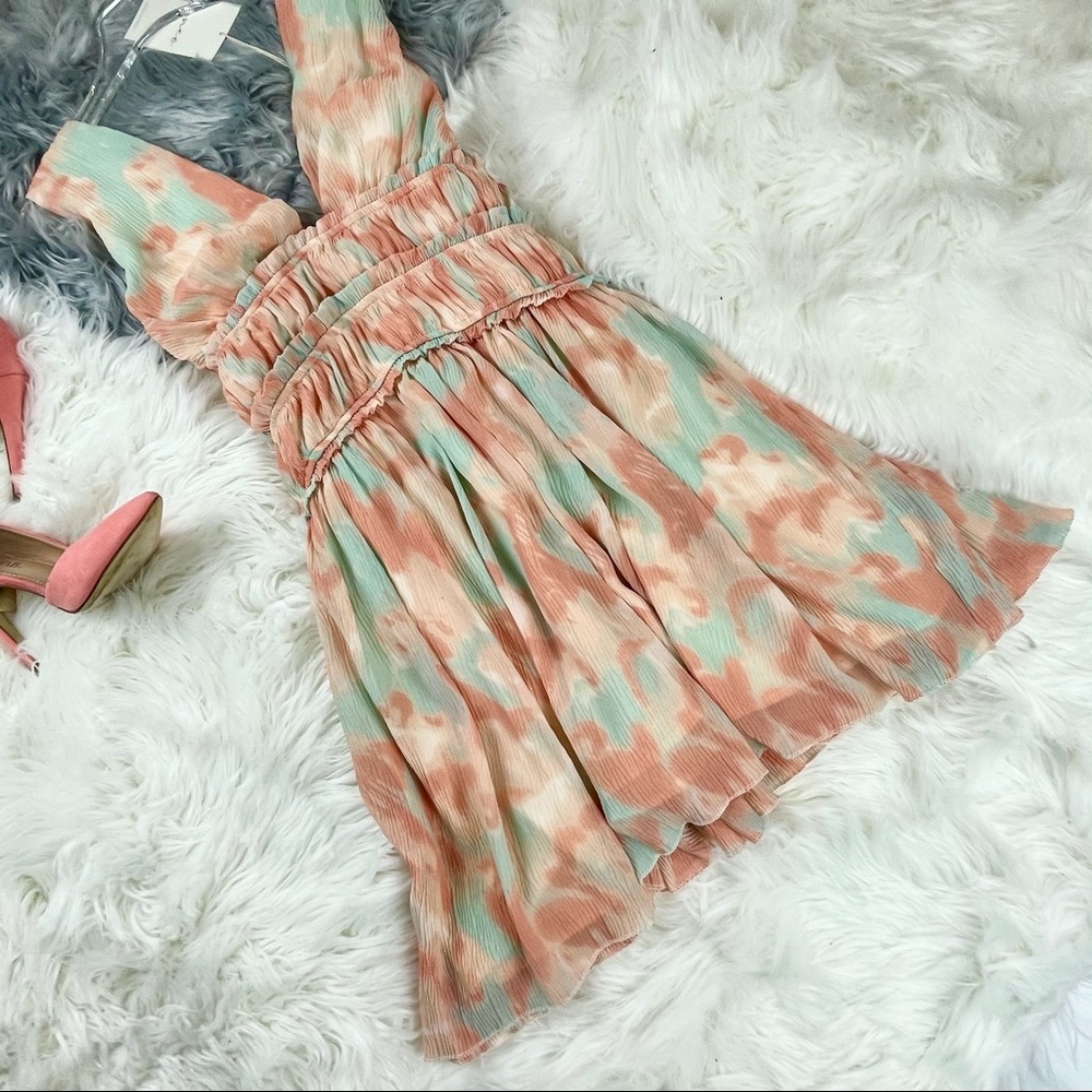 📌 FANCO “Popsicle” Luxurious Silky Sexy Mini Party Dress Colorful Chiffon Lined - Picture 5 of 15